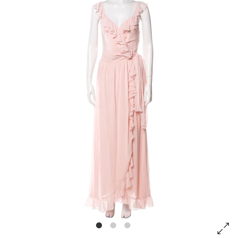 Joanna August Elegant Pink Ruffle Maxi Dress